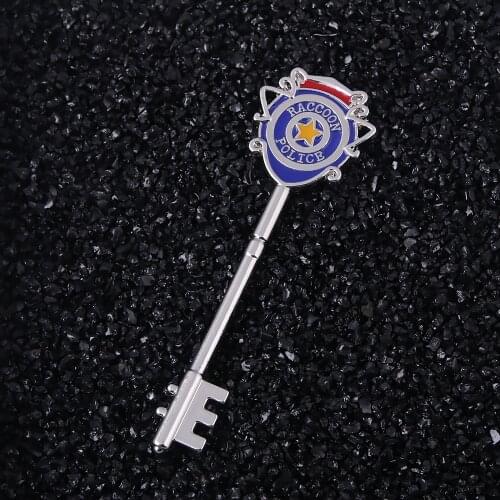 Game Residents Evils 3 Key Keychain Raccoon City Police Station Jill Valentine S.T.A.R.S. Key Pendant Cosplay Jewelry Gift