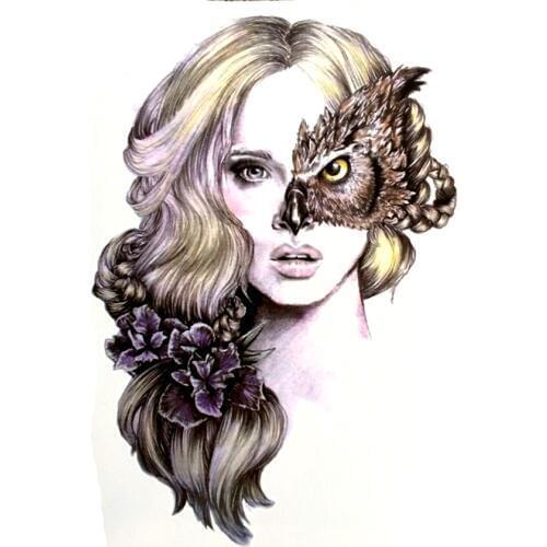 5pcs Wearing a mask of beauty Waterproof Temporary Tattoo sticker tatuajes temporales body art tatoo sleeve men tattoos designs