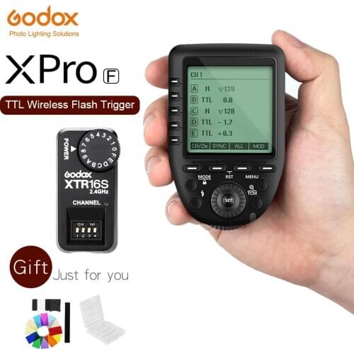 GODOX XPro-F TTL 2.4G Wireless High Speed Sync 1/8000s X system with + XTR-16S Flash Trigger for For Fuji Cameras