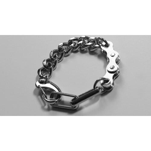Cuban Bracelet Fashion Steel Color Bicycle Chain Bracelet for Motorcycle Party Men Women Bracelet Biker Bracelet Hip Hop Jewelry