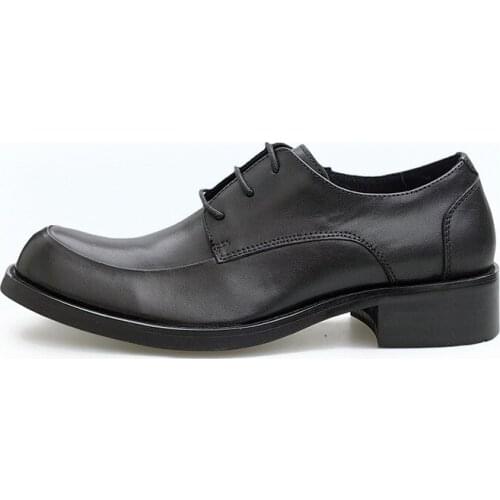 Brand PU Leather Fashion Men Business Dress Loafers Pointed Toe Black Shoes Oxford Breathable Formal Wedding Shoes