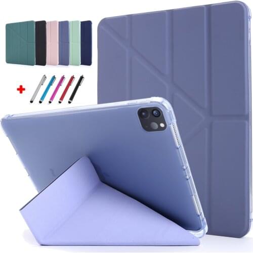 For iPad Pro 12.9 Case 2020 2018 Folding PU Leather Protective Tablet Cover Case Funda for iPad Pro 12 9 Case With Pencil Holder