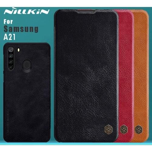 For Samsung Galaxy A21 Case NILLKIN Qin Business Flip Leather Case Card Slot Back Cover