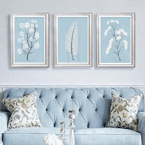 Abstract Leaves and Flowers Decorative Canvas Painting Home Decor Print Posters Modern Modular Wall Art Picture for Living Room