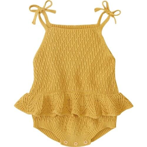 Newborn Baby Rompers Toddler Knitted Soft Cotton Sleeveless Jumpsuit Infant Bebes Boy Gril Cute Onesies Set Overalls