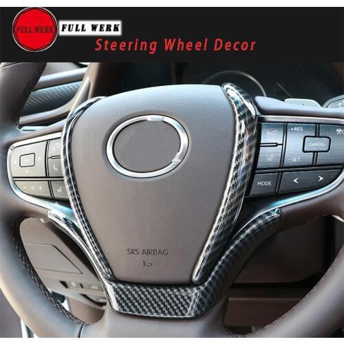 Epoxy Carbon Fiber Car Steering Wheel Trim Decoration Strip Sticker Cover Decor for Lexus ES200 ES260 ES300h 2018 Accessories