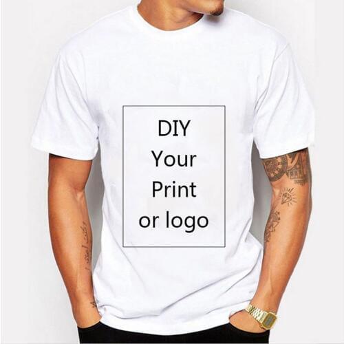 Customized Print T Shirt for Men DIY Your like Photo or Logo White Top Tees T-shirt Mens Size S-3XL Modal Heat Transfer Process