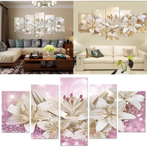 Fashion Abstract Golden Flowers Canvas Painting Modern Wall Art Poster Bedroom Living Room Decoration Home Decor Wall Pictures