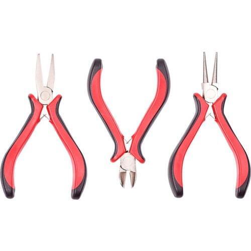 Pandahall 3 Pcs Jewelry Pliers Set DIY Jewelry Tool Kit for Beading & Jewelry Making