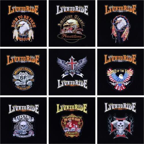 PGY Cheap Punk Rock Bike Patch Large Embroidery Biker Patch Motorcycle Iron On Patches For Clothes Jeans Vest Jacket Back Patch