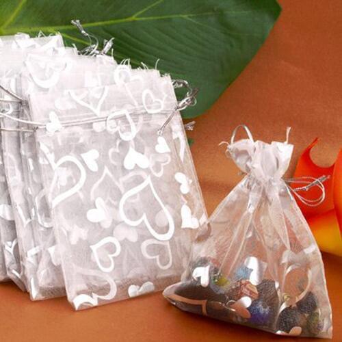 NOCM Hot 25PCs Silver Organza Wedding Favor Gift Bag Pouch Packaging Jewelry Candy Bags