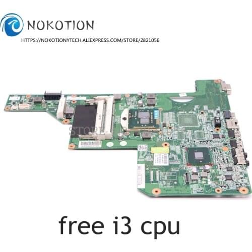 NOKOTION 615849-001 605903-001 For HP G62 G72 Laptop motherboard HM55 HD GMA DDR3 free i3 cpu