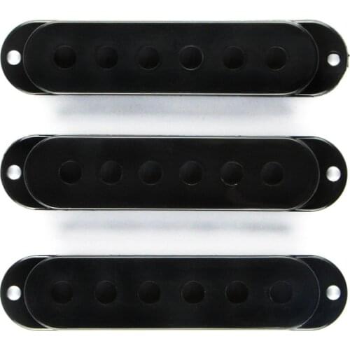 NEW 3pcs Black Guitar Single Coil Pickup Covers 50mm For ST Style Electric Guitar