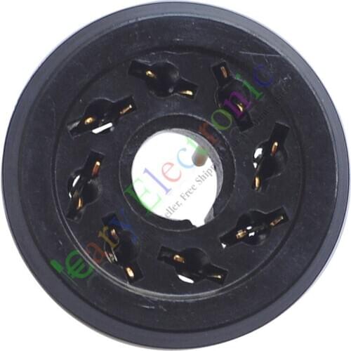 Wholesale and retail 20pc 8pin Gold Bakelite vacuum tube socket valve EL34 KT88 6550 6SN7 audio radio free shipping