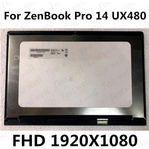Original 14.0'' Lcd Screen with glass Assembly non touch For ZenBook Pro 14 UX480 Laptop glass LCD Screen Digitizer Replacement