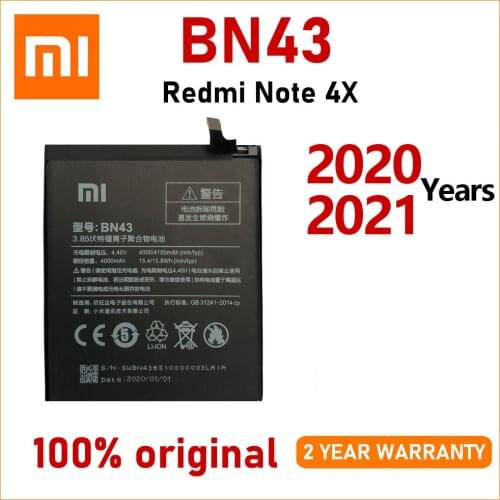 Xiao Mi Original 4000mAh BN43 Battery For Xiaomi Redmi Note 4X / Note 4 global Snapdragon 625 Batteries With Tracking Number