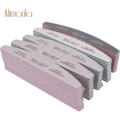 50Pcs/Lot Nail File 80/100/150/180/240 Sandpaper Sanding Nail Care Polishing Colorful Limes a Ongles Half Moon Nail Accessories