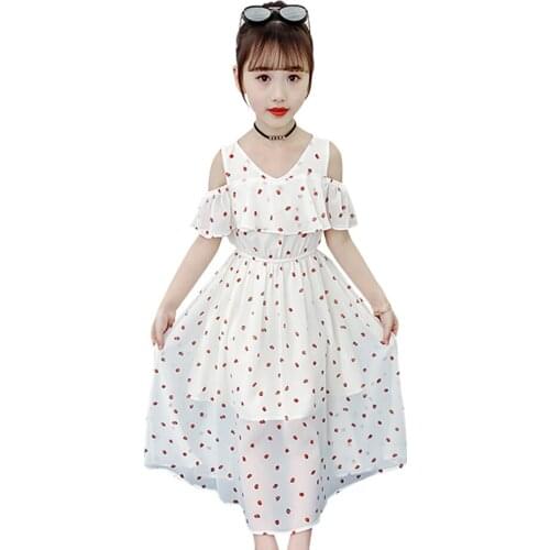 Dress Girl Starwberry Party Girl Dress Casual Style Party Dress For Children Summer Clothes For Girls 6 8 10 12 14
