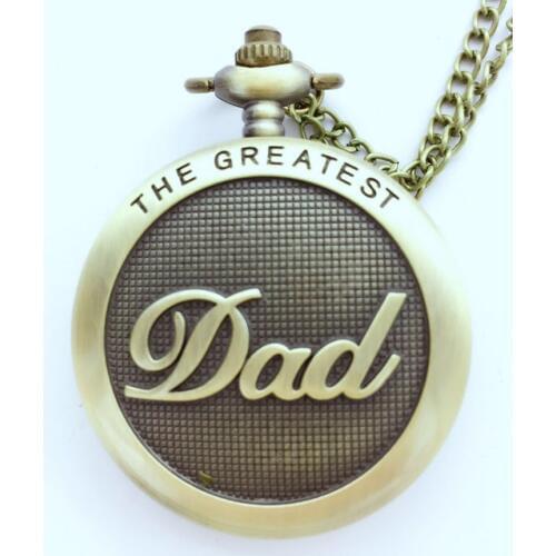 Dad Gifts Series Retro DAD Quartz Pocket Watch Casual Necklace Pendant Antique Style Steampunk Men Chain Watch Fathers Day Gift