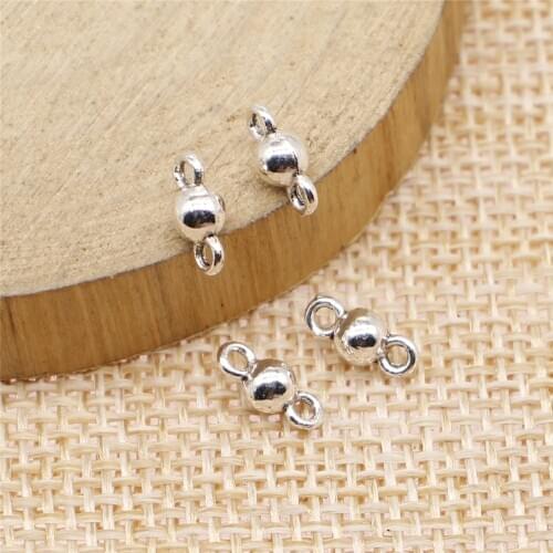 Charms for Jewelry Making Findings Handmade DIY Craft 120pcs Antique Silver Color 4x8mm Small Ball Pendant Connector Pendant