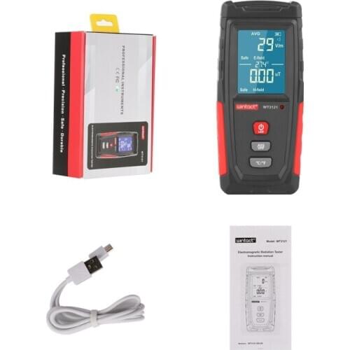 Portable Electromagnetic Radiation Detector Digital Electric Magnetic Field EMF Tester Computer Phone Radiation Survey Indicator