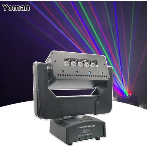 Wash Strobe Beam 3IN1 Laser Projector Moving Head Light RGBW LED Stage Light DJ Disco Party Show Lighting DMX512 Laser Scanning