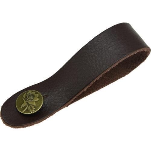Red Brown Real Leather Strap Hook with Button for Accoustic Classical Electric Guitar or Bass