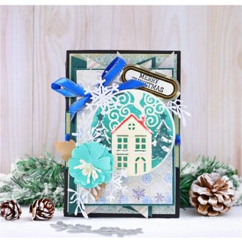 YaMinSanNiO Christmas Dies House Tree Frame Metal Cutting Dies for Card Making Crafts Scrapbooking Die Embossing Cuts Stencil