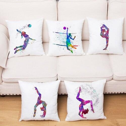 Cartoon Sports Action Cushion Cover Home Sofa Bedroom Room for Sofa Home Decoration Pillowcase Throw Pillow Covers 45*45cm