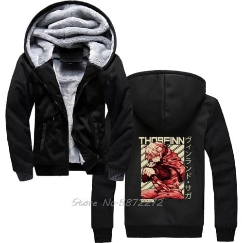 Vinland Saga Thorfinn Anime Viking Otaku Manga Hoodie Fashion Men Winter Thicken Keep Warm Sweatshirt Harajuku Anime Hoodies