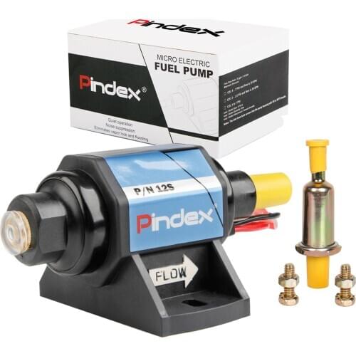 Universal 12V 35 GPH 4-7 PSI Micro Electronic Fuel Pumps External Gasoline Oil Pump Fit 4,6 & 8 Cylinder Carburetor