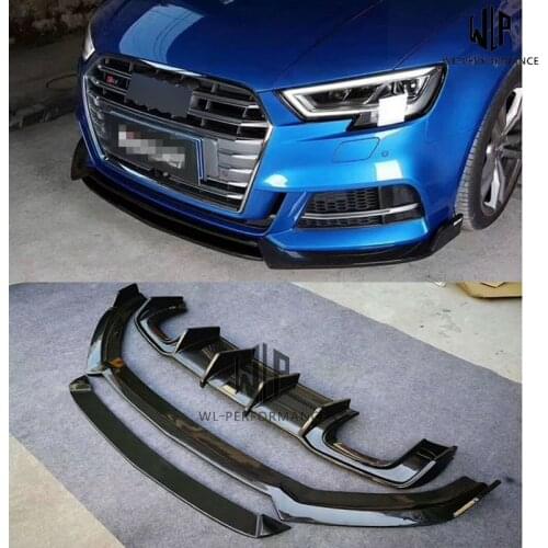 A3 S3 High quality Carbon fiber Front lip splitter Side skirts Rear diffuser Rear spoiler For Audi A3 S3 Car body kit 17-18