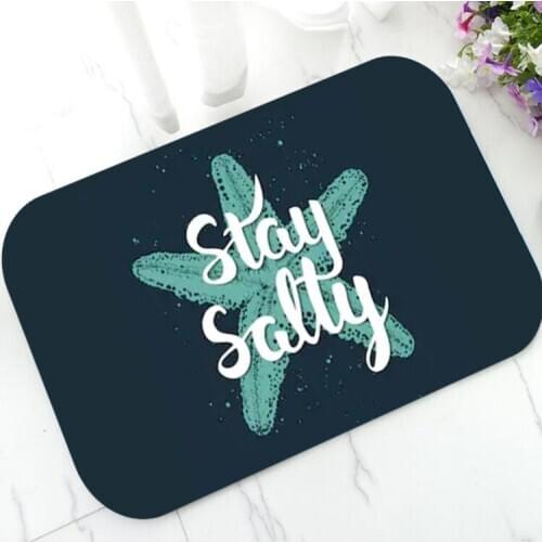 Funny Stay Salty Starfish Beach House Front Door Mat Stay Salty Saying Non Slip Doormat Rug Floor Entry Carpet Home Decor Gift