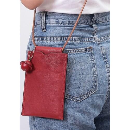 New Style Genuine Leather Women Coin Purse Women Bag For Phone Cross Shoulder Bag Girls Cute Phone Bag Mobile Pouch