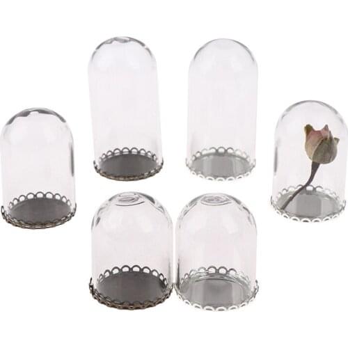 1pc Display Bell Jar With Base Glass Dollhouse Glass Vials Pendant Glass Bottle Doll Decoration Accessories
