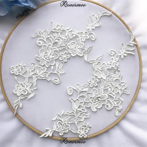 10Pairs/20pcs Ivory New Arrival Beautiful Ivory Fabric Flower Neckline Collar Hot Sale Venise Lace Applique