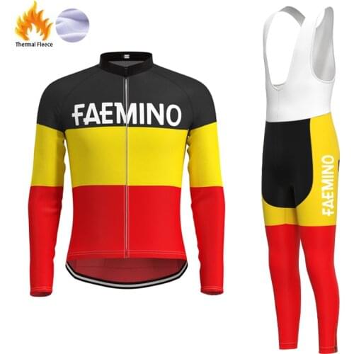 1962 Competition FAEMINO Team Retro Man Fleece Cycling Jersey Long sleeve Set clothing Biker Jersey Outfit maillot ciclismo