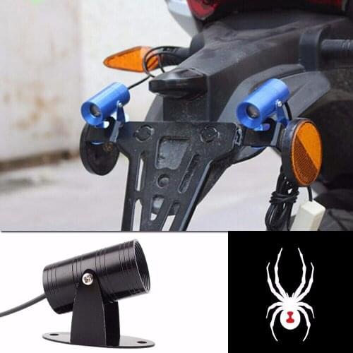 1x White Spider Logo Motorcycle LED Laser Shadow Projection Tail Light