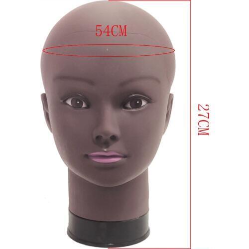 Afro Bald Mannequin Head Black Female Manikin Mode Professional Cosmetology For Wig Making Dummy Head 54cm Wig Making Heads