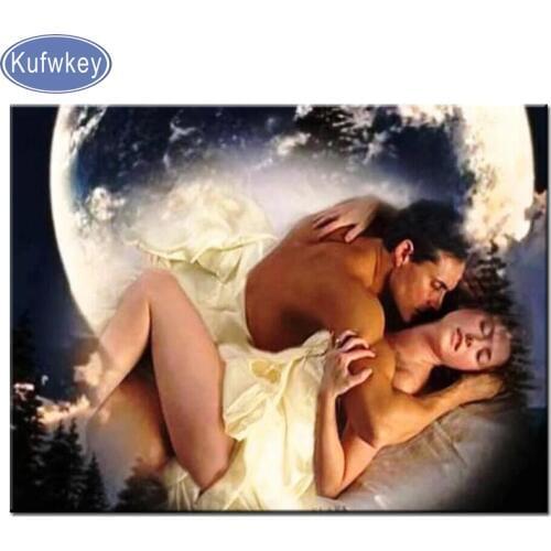 Wedding decoration,Diamond mosaic Embroidery Romantic couple Cross Stitch Full square round Diamond Painting loves kiss 5d icon