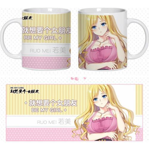 Anime JK I Want a Girl Friend Be My Girl Ruo Mei Cosplay Mug Ceramic Daily Drink Mark Cup Cartoon Manga Girl Gift