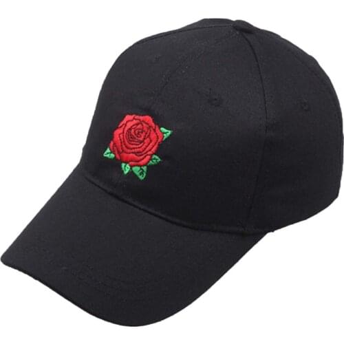 Rose Embroidered Baseball Caps Unisex Snapback Foldable Visors Hats Classic Adjustable Streetwear Casquette Outdoor Sports Hat