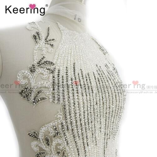 Large panel boidice applique for wedding dress WDP-183