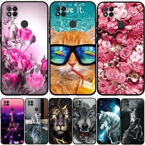 For Redmi 9C 9 C Redmi9c NFC Case TPU Silicone Case For Xiaomi Redmi 9C Redmi9c NFC Cover Roses Coque For Redmi 9C 9 C NFC Shell