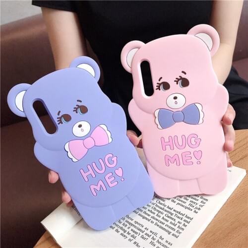 For Samsung Galaxy A50 Case 2019 Cute 3D Cartoon Bear Soft Silicone Back Cover For Samsung A20 20 A30 30 A 50 A505 Phone Cases