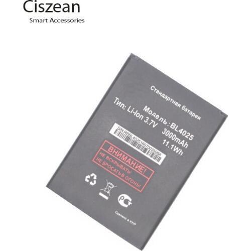 Ciszean high quality BL4025 BL 4025 3000mAh Replacement Lithium battery For Fly IQ4411 IQ 4411 Phone Batteries