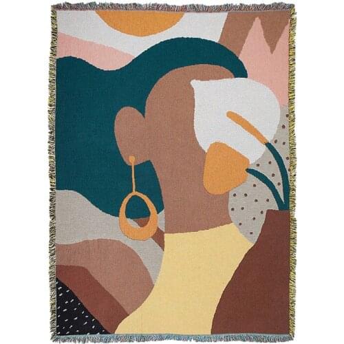 Decorative Sofa Blanket with Tassel Sofa Cover Dust Cover Tapestry Throw Blankets for Travel Plane Cobertor Bedspread Koc