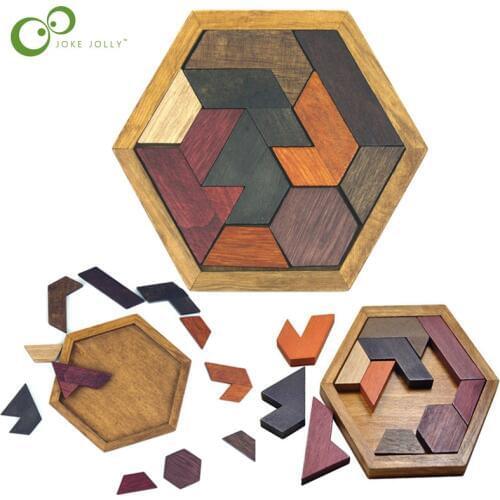 Wooden Puzzles Toys Jigsaw Board Geometric Shape Child Educational Toy Tangram/Jigsaw Board Kids Children Toys for Gift ZXH