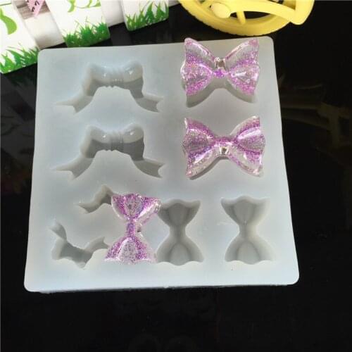 GLADZGT Bow tie Liquid silicone mold DIY resin jewelry pendant necklace pendant lanugo mold resin molds for jewelry