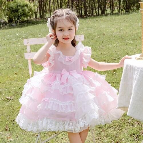 Baby Girls Spanish Royal Dress Kids Wedding Birthday Dresses Children Lolita Princess Ball Gown Infant Girl Boutique Clothing
